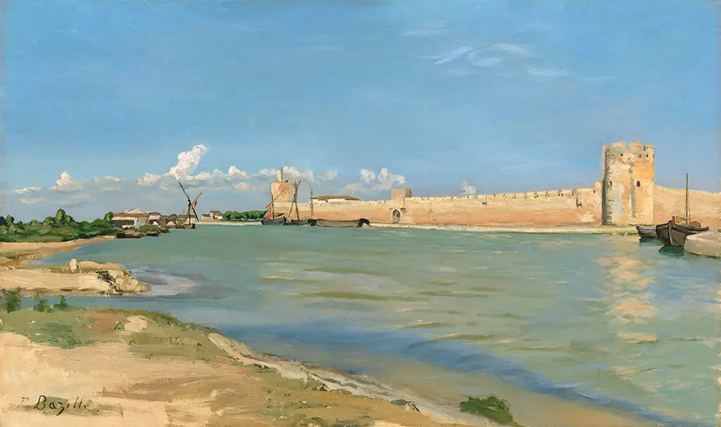 The Western Ramparts at Aigues-Mortes in Detail Frederic Bazille